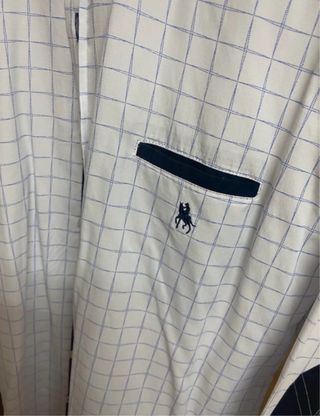 Camisa S&C Blanca Cuadros Azul