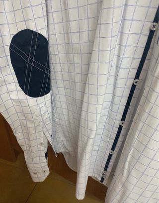 Camisa S&C Blanca Cuadros Azul