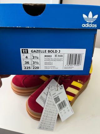 Zapatillas Adidas Gazelle Bold Rojo y Amarillo
