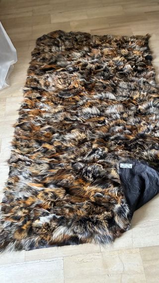 Coperta in pelliccia naturale di procione