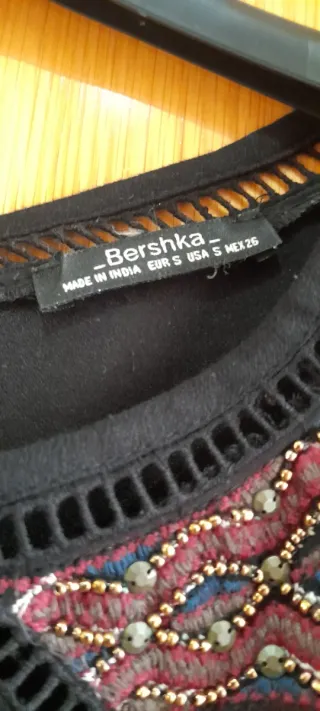 Vestido Boho Bershka Negro Talla Única