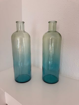 Jarron cristal azul (los dos) ZARA HOME