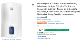 Ariston Lydos R Termo Eléctrico 80L
