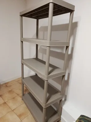 Estantería de resina beige 5 baldas