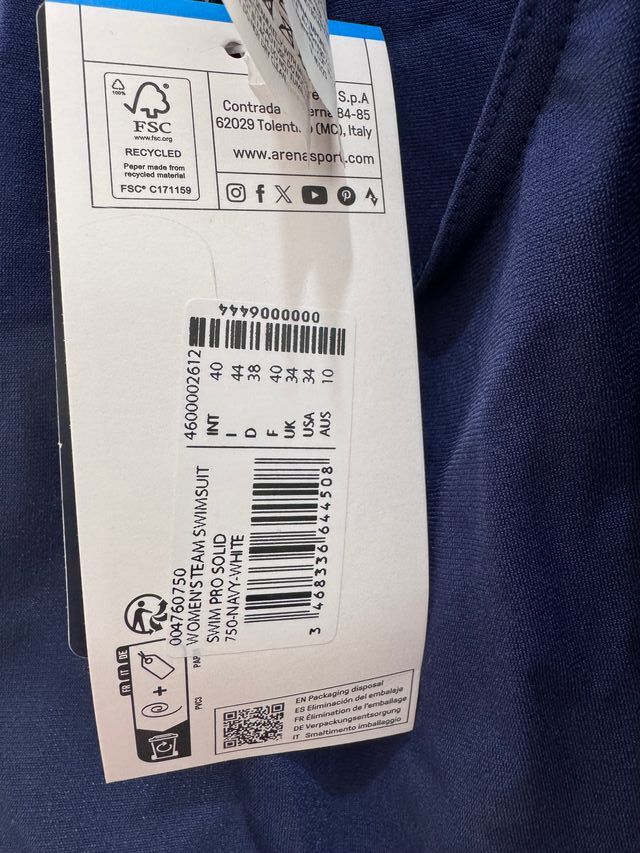 Arena Solid Swim Pro Team Bañador Azul Marino 40