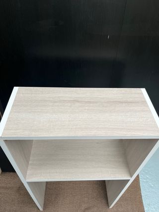 Estantería auxiliar madera beige y blanca