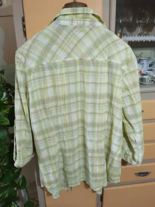 Camicia donna a quadri MAS verde e bianca