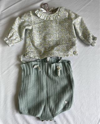 Ranita y blusa bebé niña