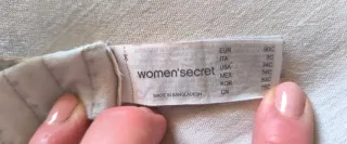 Sujetador women'secret gris encaje, algodón