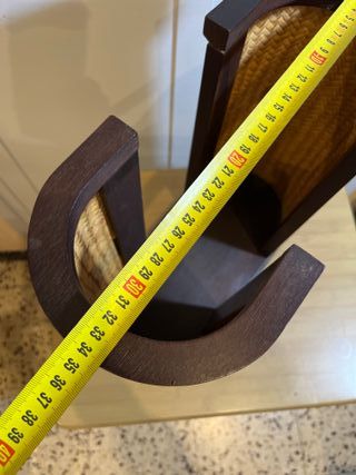 Revistero vintage ratán y madera