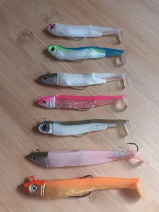 Lote Señuelos Vinilos + Caja Estanca