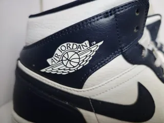 Jordan 1 Mid Obsidian Blue White 2019 Tg 45.5