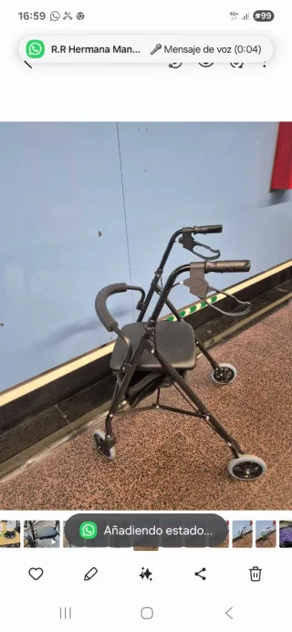 Andador con asiento y ruedas