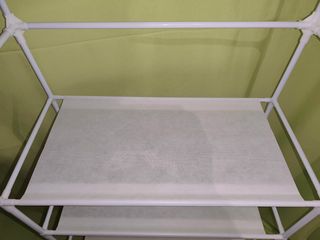 Scaffale scarpiera con appendiabiti - 5 livelli, Bianca