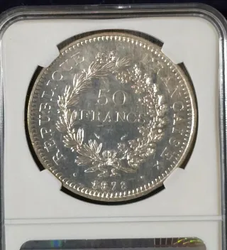 Francia 50 Francos Plata 1978 Hércules