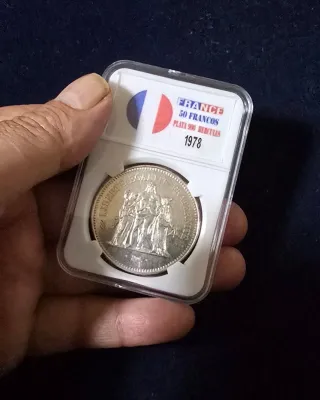Francia 50 Francos Plata 1978 Hércules