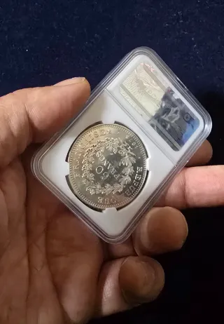 Francia 50 Francos Plata 1978 Hércules