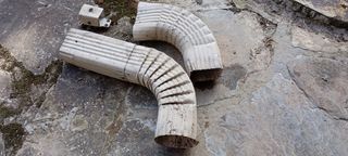 2 Canalones aluminio 2,75m y 2 curvas