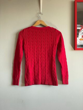 Jersey Ralph Lauren Rojo Trenzado Mujer XS