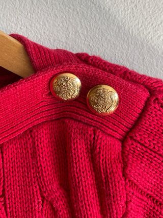 Jersey Ralph Lauren Rojo Trenzado Mujer XS