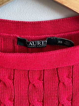 Jersey Ralph Lauren Rojo Trenzado Mujer XS