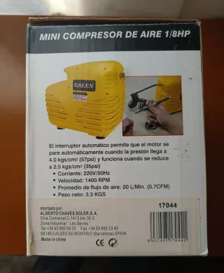 Mini compresor aire GREEN 1/8HP aerografía