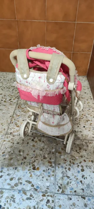 Carrito gemelar para muñecas