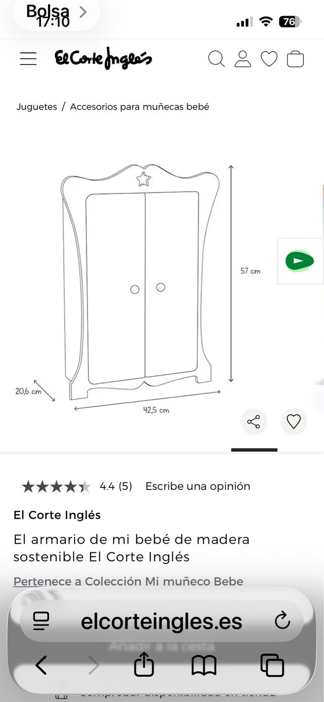 Armario de juguete de madera