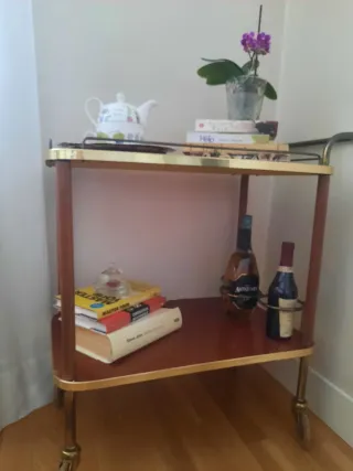 Carrito camarera vintage madera y metal