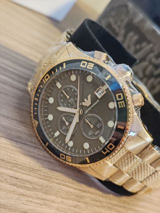 Reloj Emporio Armani Cronógrafo Dorado Negro