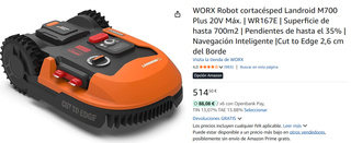 Robot cortacésped WORX Landroid M700 Plus WR167E