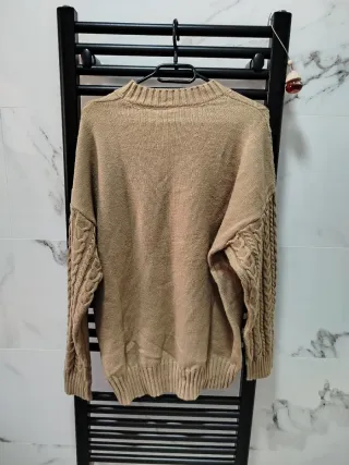 Jersey trenzado beige talla única