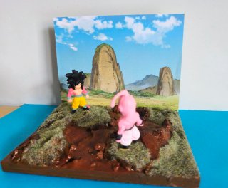 Diorama Dragonball Goku vs Majin Bu + sfondo