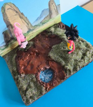 Diorama Dragonball Goku vs Majin Bu + sfondo