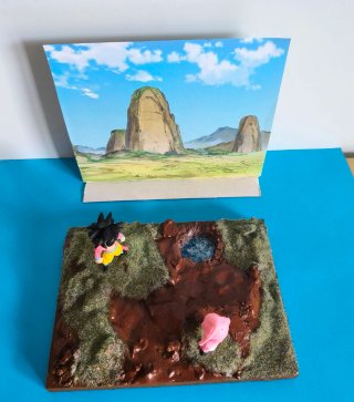Diorama Dragonball Goku vs Majin Bu + sfondo