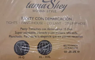 Pantys mujer T/XXL. Color Negro y Beige