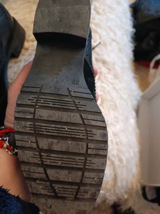 Zapatos Zancos Talla 36 Piel Negros