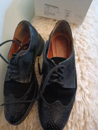 Zapatos Zancos Talla 36 Piel Negros