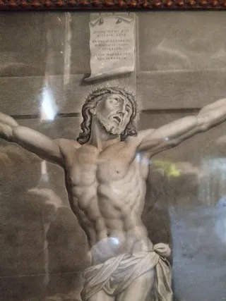 Litografía religiosa Jesucristo crucificado