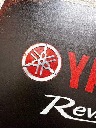 CHAPA CARTEL METALICO YAMAHA LOGO MOTO GARAJE