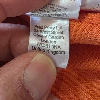 Polo Fred Perry Naranja Talla M Logo Laurel