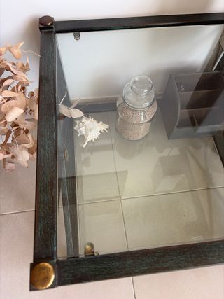 2 Tavolini in vetro e metallo