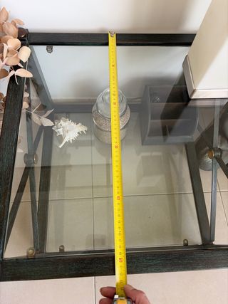 2 Tavolini in vetro e metallo