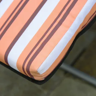 2 Tumbonas Acero Acolchadas Rayas Naranja