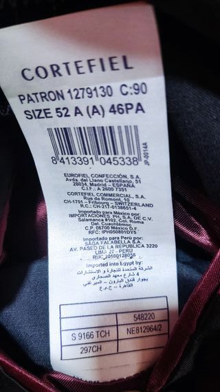 Traje Cortefiel Chaqueta y Pantalón Talla M/L