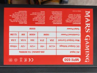 Fuente Alimentación Mars Gaming MPII 650W