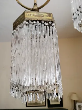 Lámpara antigua lágrimas cristal