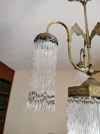 Lámpara antigua lágrimas cristal