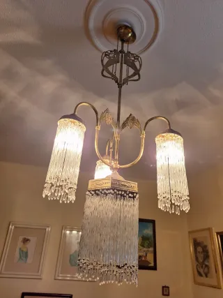 Lámpara antigua lágrimas cristal