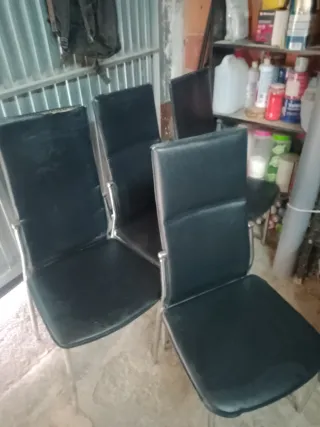4 Sillas Comedor Piel Sintética